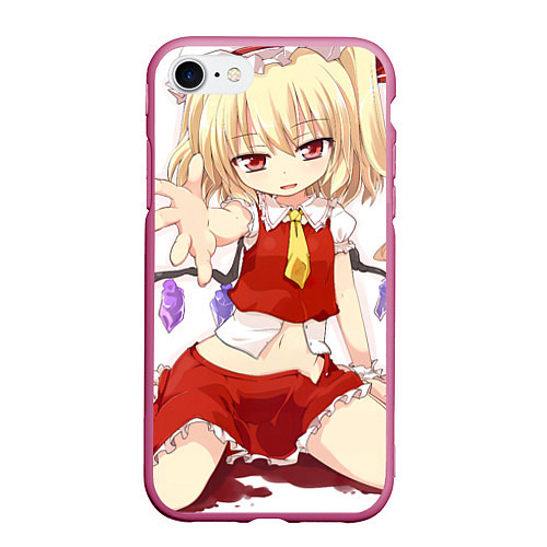 Чехол iPhone 7/8 матовый Touhou Project Flandre Скарлет Cute / 3D-Малиновый – фото 1