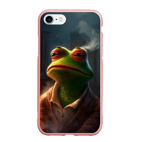 Чехол iPhone 7/8 матовый Frog Pepe / 3D-Светло-розовый – фото 1