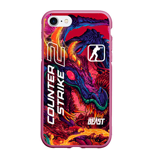 Чехол iPhone 7/8 матовый CS 2 hyper beast / 3D-Малиновый – фото 1