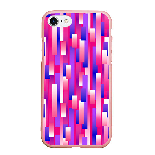 Чехол iPhone 7/8 матовый Градиентные прямоугольники / 3D-Светло-розовый – фото 1