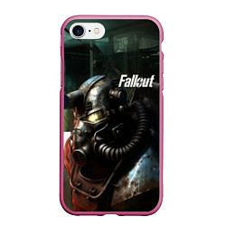 Чехол iPhone 7/8 матовый Fallout dark style, цвет: 3D-малиновый