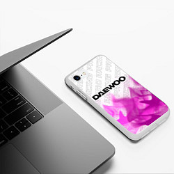 Чехол iPhone 7/8 матовый Daewoo pro racing: символ сверху, цвет: 3D-белый — фото 2