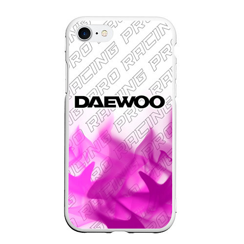 Чехол iPhone 7/8 матовый Daewoo pro racing: символ сверху / 3D-Белый – фото 1