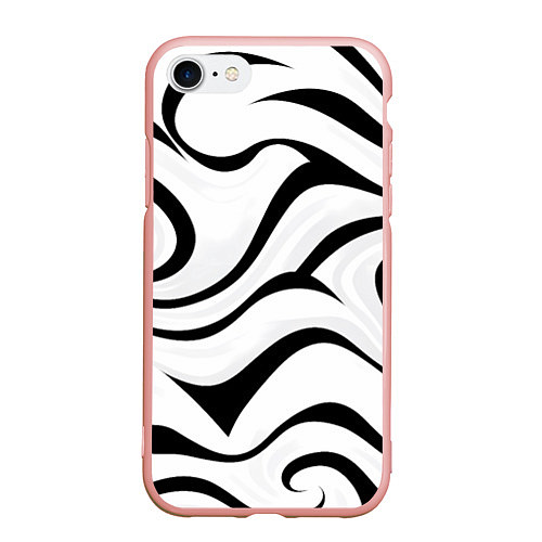 Чехол iPhone 7/8 матовый Анималистическая абстракция зебры / 3D-Светло-розовый – фото 1