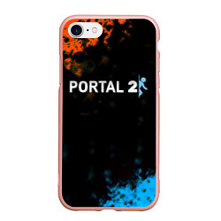Чехол iPhone 7/8 матовый Portal game, цвет: 3D-светло-розовый