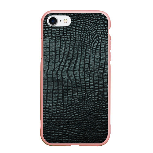 Чехол iPhone 7/8 матовый Текстура крокодиловой кожи / 3D-Светло-розовый – фото 1
