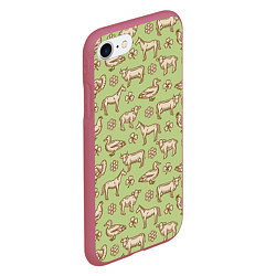 Чехол iPhone 7/8 матовый Фермерские животные, цвет: 3D-малиновый — фото 2