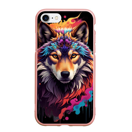 Чехол iPhone 7/8 матовый Волчица / 3D-Светло-розовый – фото 1