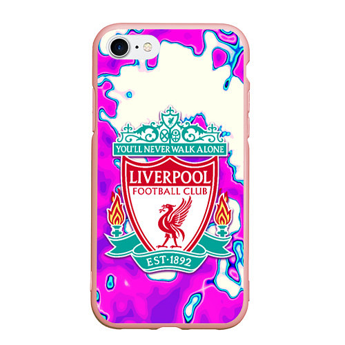 Чехол iPhone 7/8 матовый Ливерпуль спорт клуб / 3D-Светло-розовый – фото 1