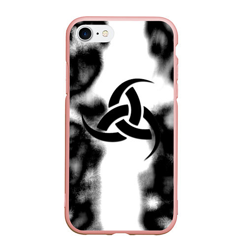 Чехол iPhone 7/8 матовый Скандинавский узор душа / 3D-Светло-розовый – фото 1