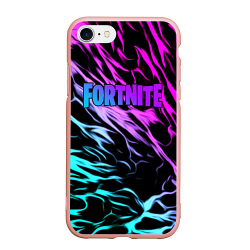 Чехол iPhone 7/8 матовый Fortnite neon uniform / 3D-Светло-розовый – фото 1