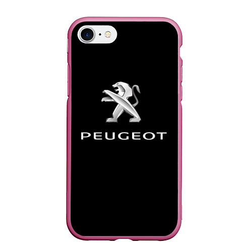 Чехол iPhone 7/8 матовый Peugeot sport car / 3D-Малиновый – фото 1