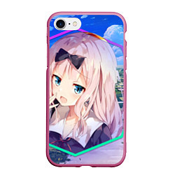 Чехол iPhone 7/8 матовый Kaguya-sama wa Kokurasetai Чика Фудживара, цвет: 3D-малиновый