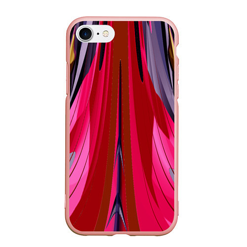 Чехол iPhone 7/8 матовый Сине-малиновый узор / 3D-Светло-розовый – фото 1