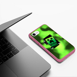 Чехол iPhone 7/8 матовый Creeper acid, цвет: 3D-малиновый — фото 2