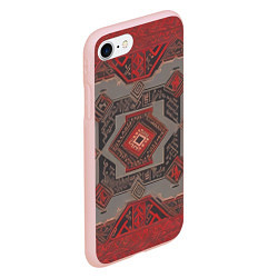 Чехол iPhone 7/8 матовый Ковер в красных тонах, цвет: 3D-светло-розовый — фото 2