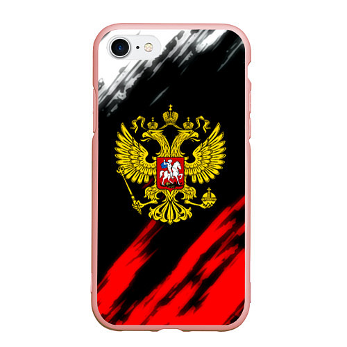 Чехол iPhone 7/8 матовый Russia stripes / 3D-Светло-розовый – фото 1