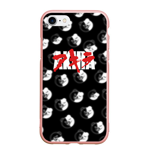 Чехол iPhone 7/8 матовый Akira x Monokuma / 3D-Светло-розовый – фото 1