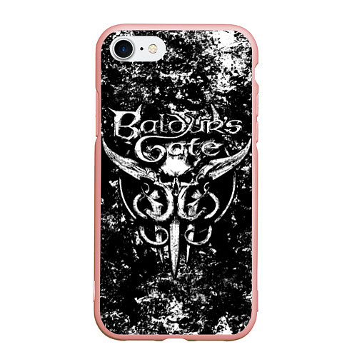 Чехол iPhone 7/8 матовый Baldurs gate 3 - black and white / 3D-Светло-розовый – фото 1