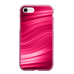 Чехол iPhone 7/8 матовый Абстрактный волнистый узор в красно-розовых тонах, цвет: 3D-малиновый