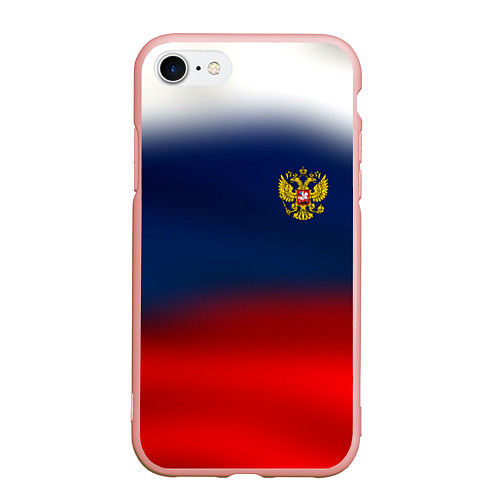 Чехол iPhone 7/8 матовый Символика России герб / 3D-Светло-розовый – фото 1