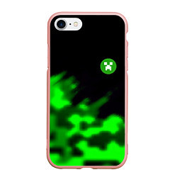 Чехол iPhone 7/8 матовый Creeper steel, цвет: 3D-светло-розовый