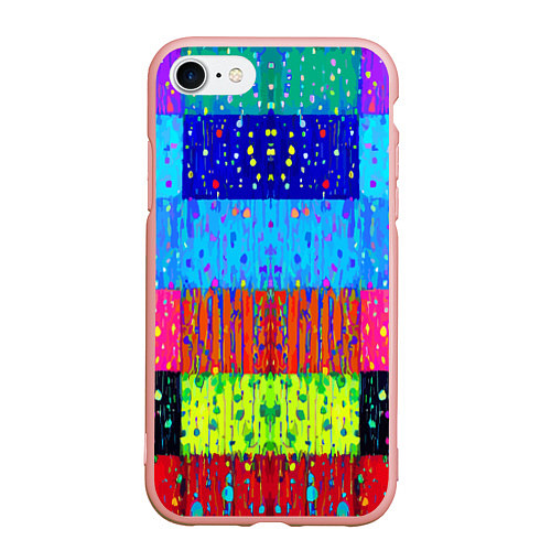 Чехол iPhone 7/8 матовый Геометрическая абстракция - капли дождя / 3D-Светло-розовый – фото 1