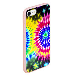 Чехол iPhone 7/8 матовый Colorful floral composition - tie-dye, цвет: 3D-светло-розовый — фото 2