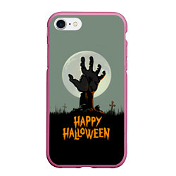 Чехол iPhone 7/8 матовый Halloween - рука мертвеца, цвет: 3D-малиновый