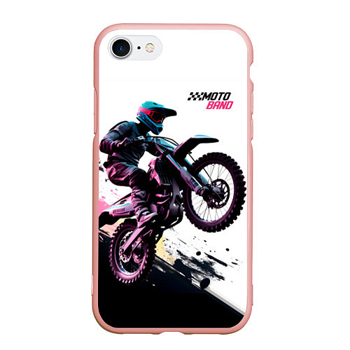 Чехол iPhone 7/8 матовый Moto band / 3D-Светло-розовый – фото 1