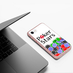 Чехол iPhone 7/8 матовый Poker - игра для удачливых, цвет: 3D-светло-розовый — фото 2