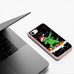 Чехол iPhone 7/8 матовый Dragon dab, цвет: 3D-светло-розовый — фото 2