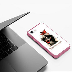 Чехол iPhone 7/8 матовый Череп memento mori, цвет: 3D-малиновый — фото 2