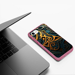 Чехол iPhone 7/8 матовый Абстрактный узор в викингском стиле, цвет: 3D-малиновый — фото 2