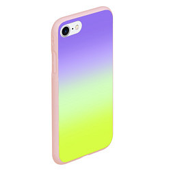 Чехол iPhone 7/8 матовый Фиолетовый мятный и желто-зеленый градиент, цвет: 3D-светло-розовый — фото 2