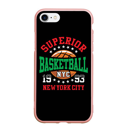 Чехол iPhone 7/8 матовый Superior basketball / 3D-Светло-розовый – фото 1