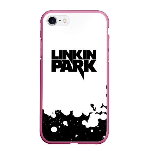 Чехол iPhone 7/8 матовый Linkin park black album / 3D-Малиновый – фото 1