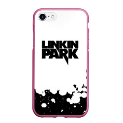 Чехол iPhone 7/8 матовый Linkin park black album, цвет: 3D-малиновый