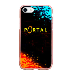 Чехол iPhone 7/8 матовый Portal x Half life, цвет: 3D-светло-розовый
