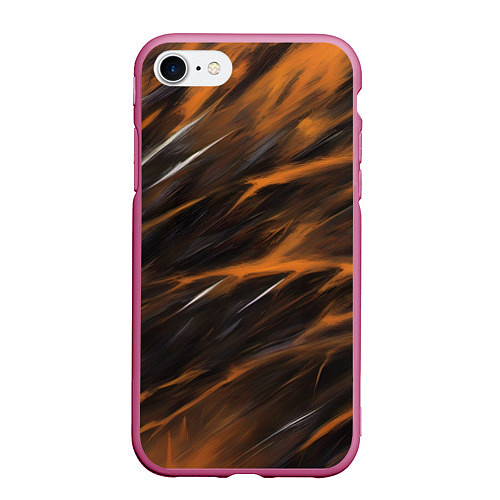 Чехол iPhone 7/8 матовый Жёлтый шторм / 3D-Малиновый – фото 1