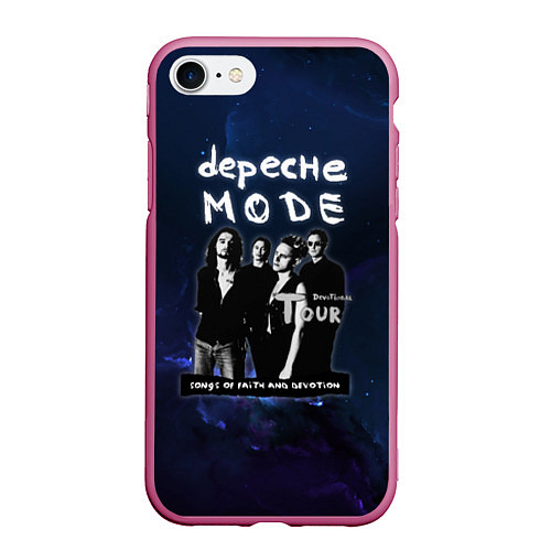 Чехол iPhone 7/8 матовый Depeche Mode - Devotional тур / 3D-Малиновый – фото 1