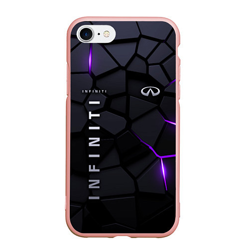 Чехол iPhone 7/8 матовый Infiniti - плиты с эффектом свечения / 3D-Светло-розовый – фото 1
