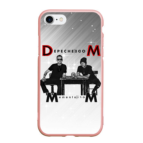 Чехол iPhone 7/8 матовый Depeche Mode - Mememto Mori Dave and Martin / 3D-Светло-розовый – фото 1