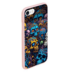 Чехол iPhone 7/8 матовый Psy skulls, цвет: 3D-светло-розовый — фото 2