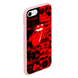 Чехол iPhone 7/8 матовый Rolling Stones logo групп, цвет: 3D-светло-розовый — фото 2