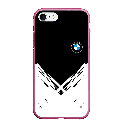 Чехол iPhone 7/8 матовый BMW стильная геометрия спорт / 3D-Малиновый – фото 1