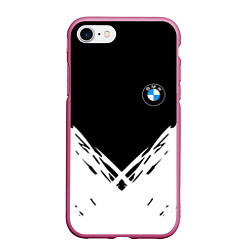 Чехол iPhone 7/8 матовый BMW стильная геометрия спорт, цвет: 3D-малиновый