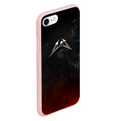 Чехол iPhone 7/8 матовый Папа в стиле Металлика, цвет: 3D-светло-розовый — фото 2