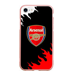 Чехол iPhone 7/8 матовый Arsenal fc flame, цвет: 3D-светло-розовый