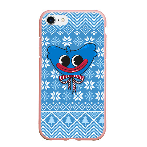 Чехол iPhone 7/8 матовый Huggy Wuggy christmas sweater / 3D-Светло-розовый – фото 1